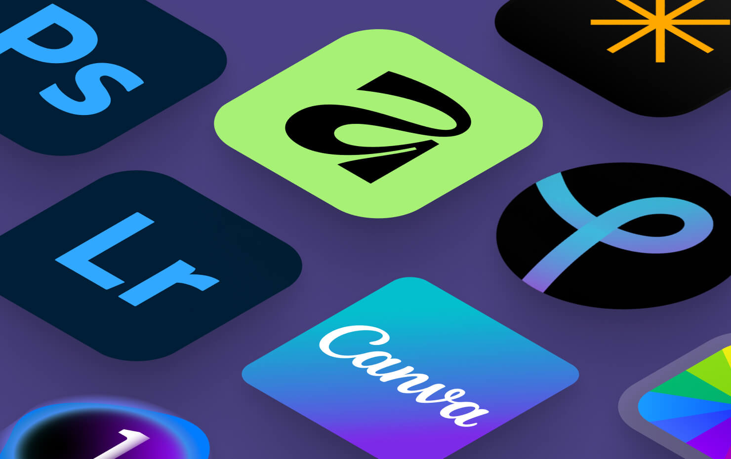 photo editing software tools collage icons